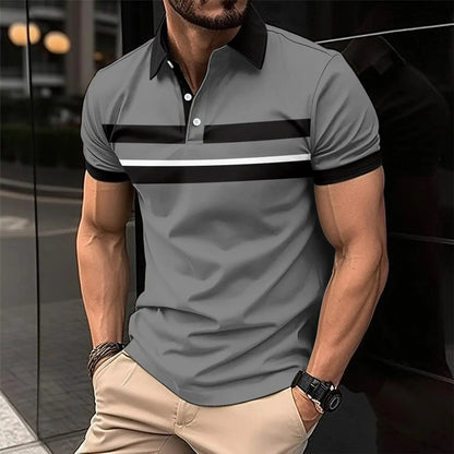 Men's Casual Polo with Stand-up Collar