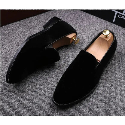 Men's Suede Loafers with Red Soles