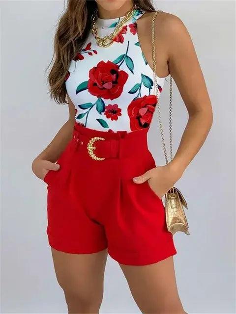 Summer Floral Two-Piece Set: Stay Cool and Stylish in Summer