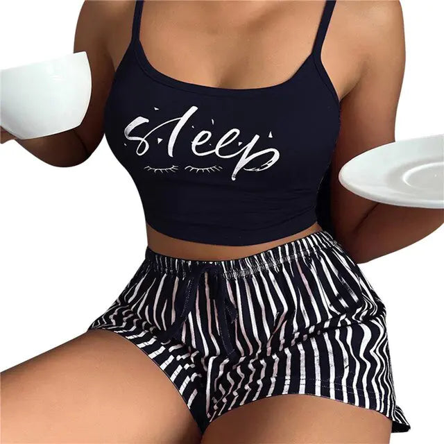 Women's Pajama Set with Print: Charming